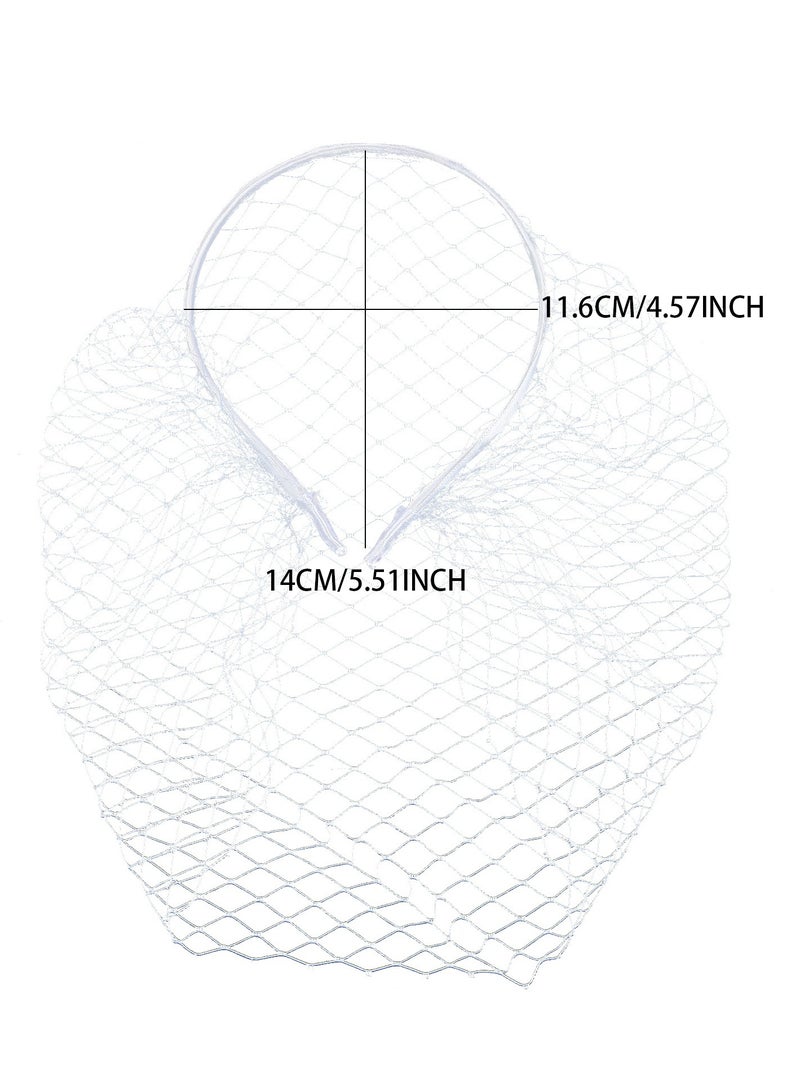 العشرينات من القرن العشرين شبكة الحجاب الرأس فاتنج الزفاف الزفاف حفل الشاي الحجاب للنساء (أبيض) - Image 4