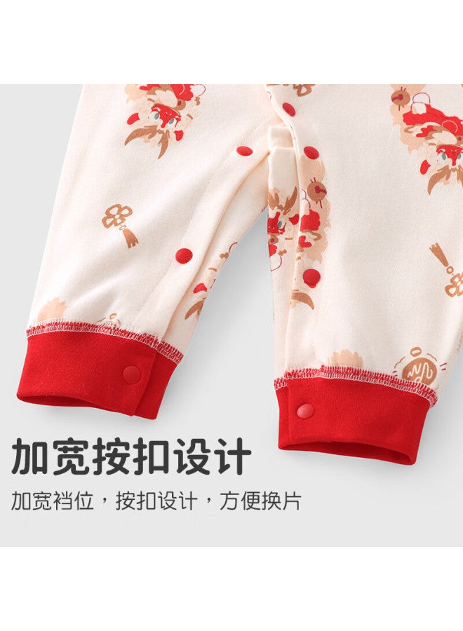 Youqi Yooqi Baby Romper Newborn Full Moon Day White Cotton Bodysuit Baby One-year-old Spring And Autumn Pure Cotton Clothes Outing - Image 4
