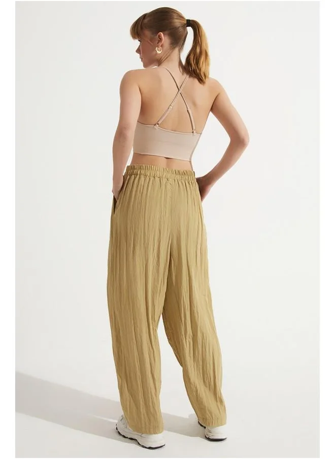 جون June Elastic Waist Trouser Dark Green