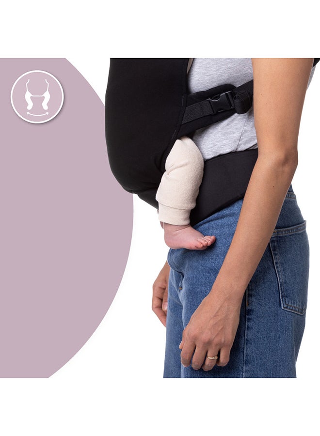 Momi Collet Baby Carrier Ergonomic Design Carrier For New Born Baby & Toddlers 3+ Months Super Soft & Comfortable Hands Free Baby Carrier - Black - Image 3