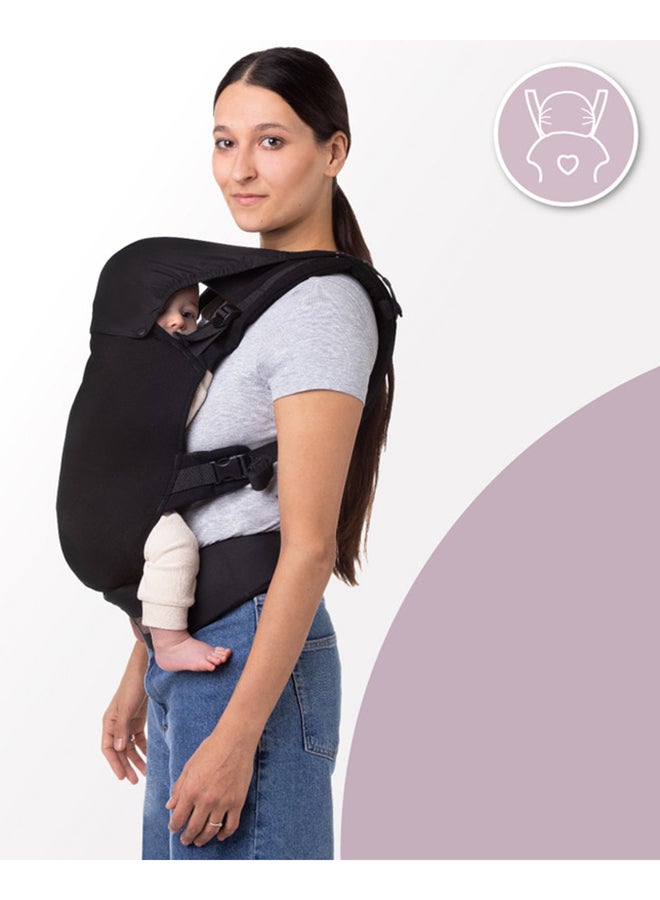 Momi Collet Baby Carrier Ergonomic Design Carrier For New Born Baby & Toddlers 3+ Months Super Soft & Comfortable Hands Free Baby Carrier - Black - Image 2