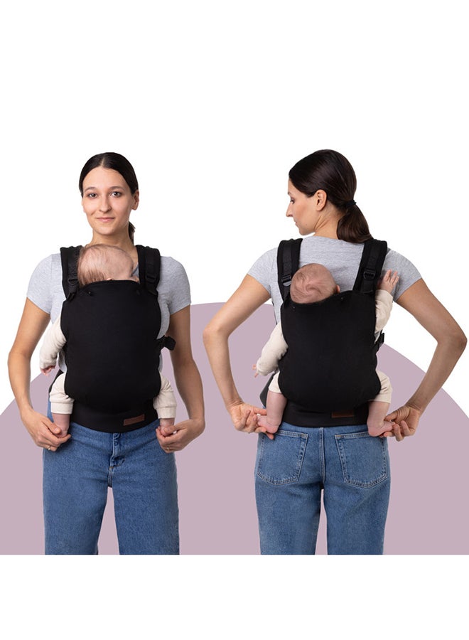 Momi Collet Baby Carrier Ergonomic Design Carrier For New Born Baby & Toddlers 3+ Months Super Soft & Comfortable Hands Free Baby Carrier - Black - Image 5
