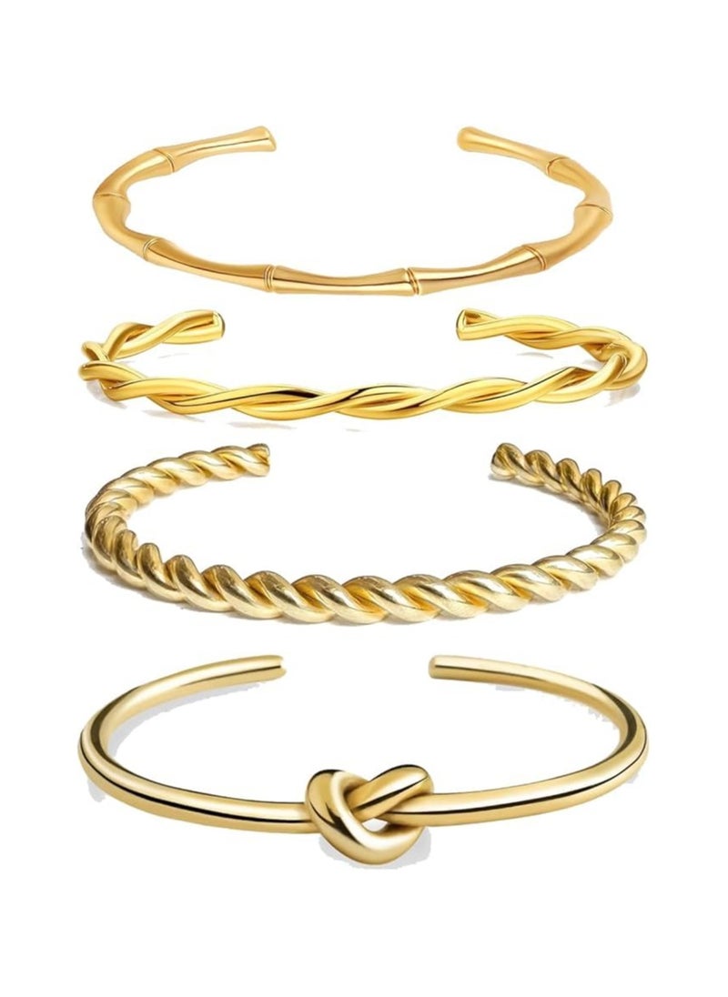 Fayrouz Jewellery 4 Piece Stainless Steel Hoop Bangle Set  - Image 1