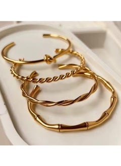 Fayrouz Jewellery 4 Piece Stainless Steel Hoop Bangle Set  - Image 2
