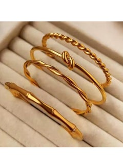 Fayrouz Jewellery 4 Piece Stainless Steel Hoop Bangle Set  - Image 3