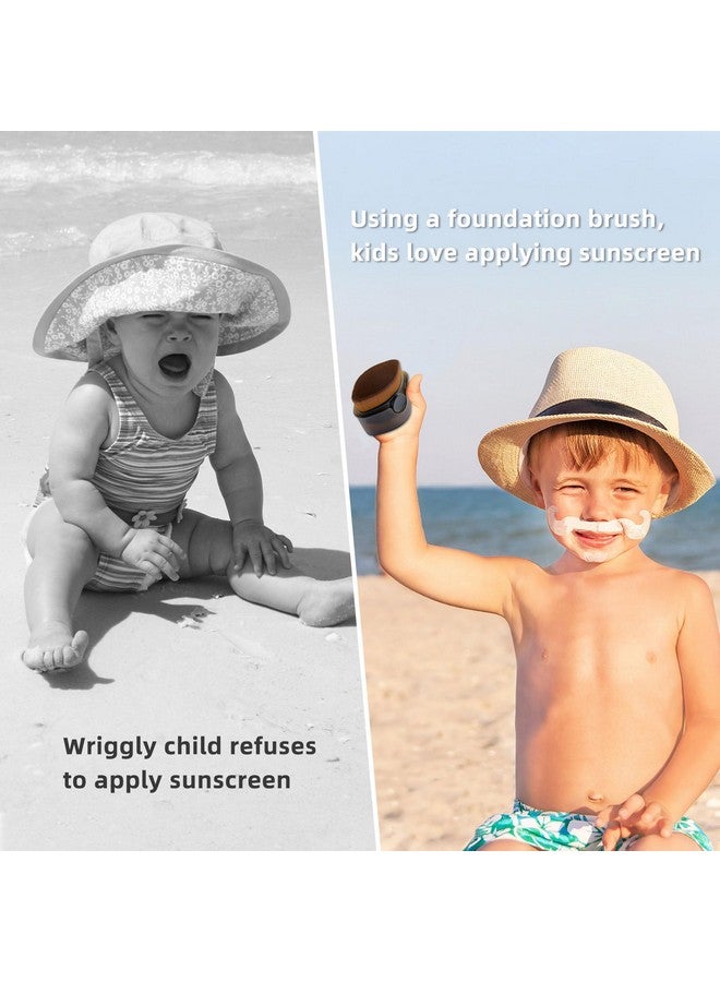 Esimen Sunscreen Applicator For Kids Sunblock Buddy With Protective Caps Sun Lotion Applicator Sun Cream Brush For Blending Liquid Cream Or Flawless Powder Cosmetics (Black) - Image 3