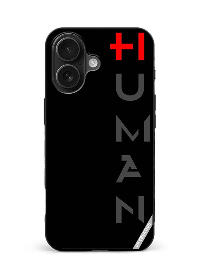 Protective Case Cover For Apple iPhone 16 Black Design Multicolour