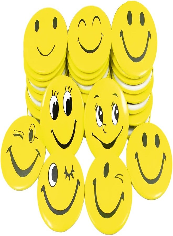 Akki Wold Smiley Emoji Birthday Party Return Gifts for Kids Button Pins Badge Metal Brooch (Multicolour) - Set of 30 - Image 4