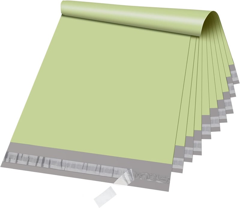 Metronic Poly Mailers 10X13 100PC, Sturdy Shipping Bags for Small Business, Waterproof Mailers Poly Bags, Strong Adhesive Shipping Envelopes for Clothing, Efficient Mailing Envelopes in Avocado Green - Image 1