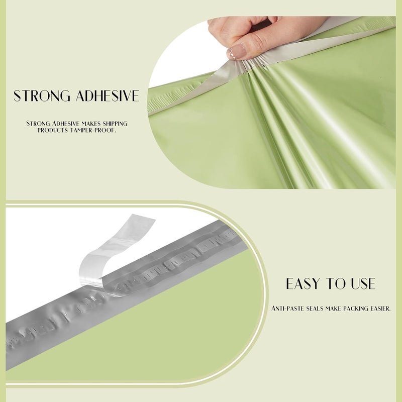 Metronic Poly Mailers 10X13 100PC, Sturdy Shipping Bags for Small Business, Waterproof Mailers Poly Bags, Strong Adhesive Shipping Envelopes for Clothing, Efficient Mailing Envelopes in Avocado Green - Image 4