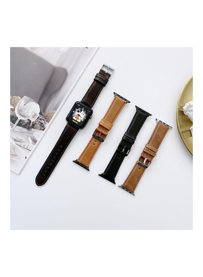 HuHa Ethnic Replacement Watchband for Apple Watch Series 1/2/3/4/5/6/7/SE 38/40/41mm Light Brown - Image 2