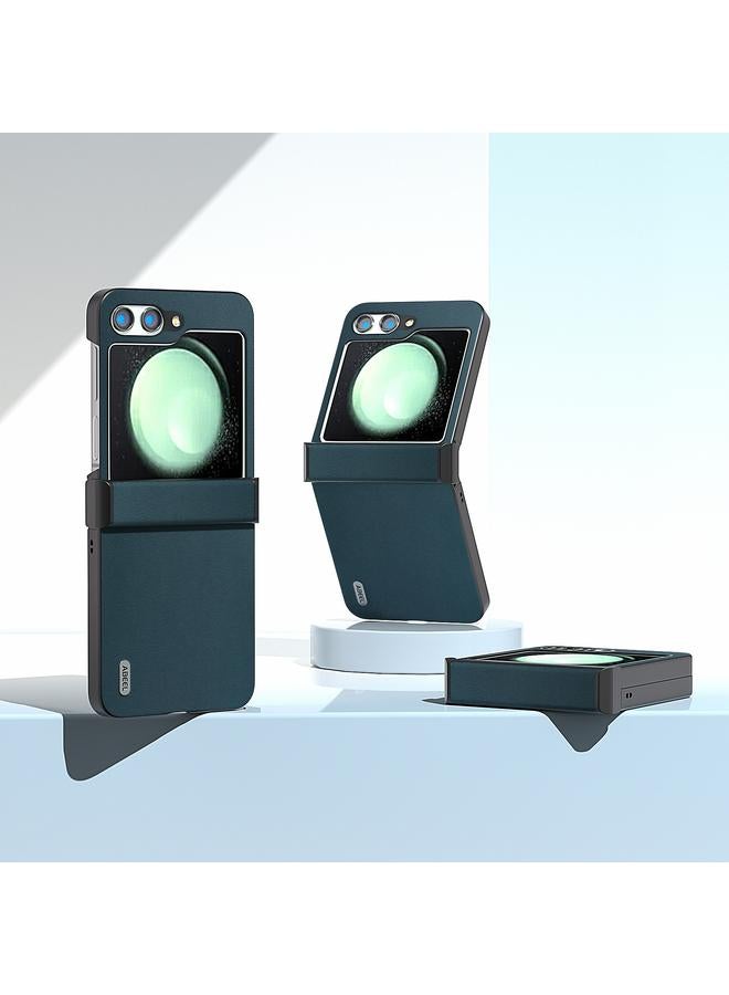 اس-توب حافظة لهاتف سامسونج جالاكسي Z Flip5 ABEEL بمفصلات من الجلد الطبيعي من سلسلة Xiaoya - Image 2