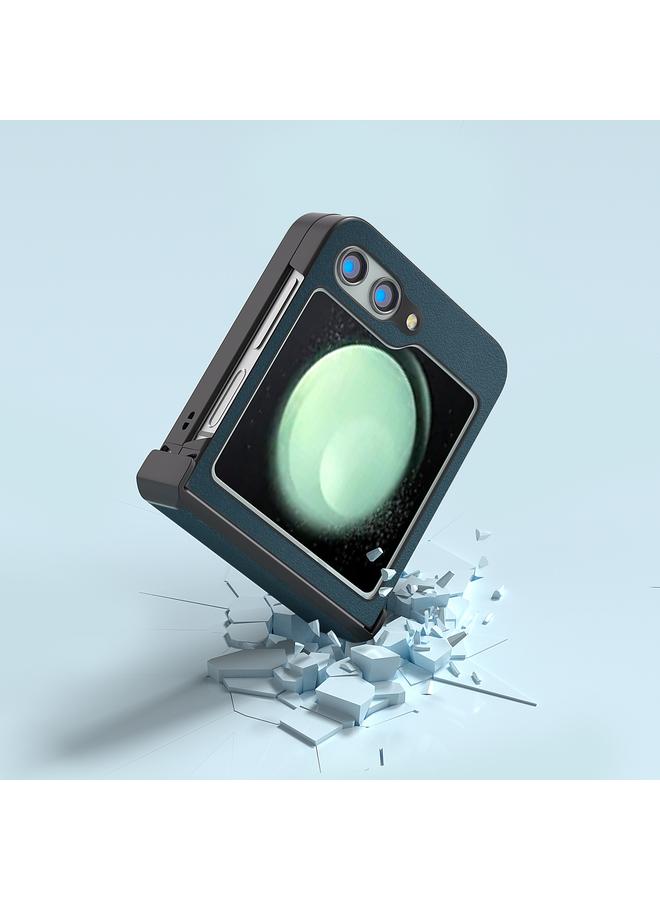 اس-توب حافظة لهاتف سامسونج جالاكسي Z Flip5 ABEEL بمفصلات من الجلد الطبيعي من سلسلة Xiaoya - Image 5