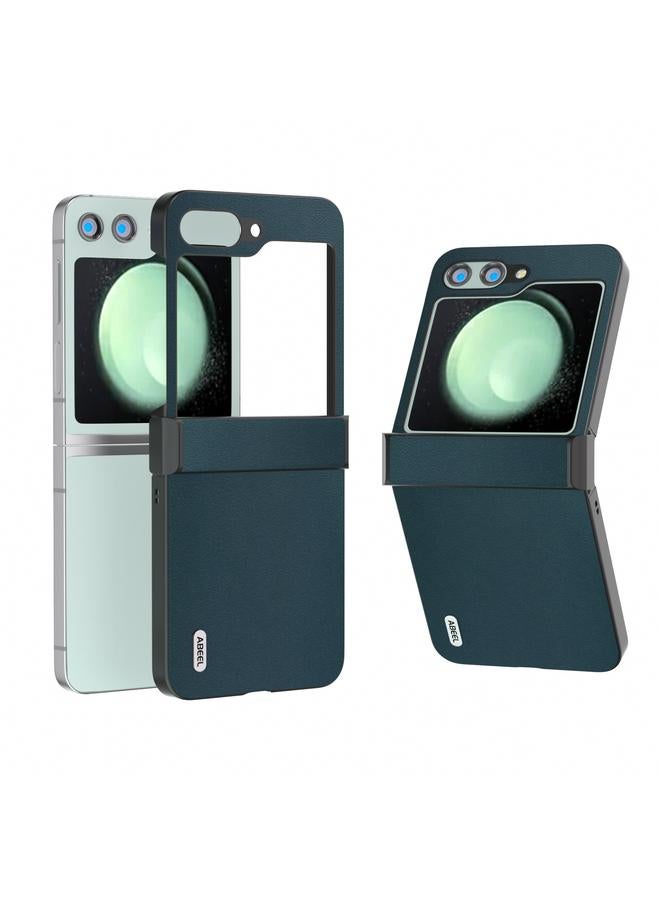 اس-توب حافظة لهاتف سامسونج جالاكسي Z Flip5 ABEEL بمفصلات من الجلد الطبيعي من سلسلة Xiaoya - Image 1