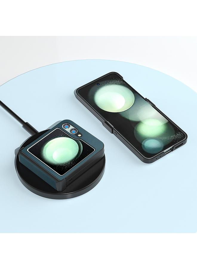 اس-توب حافظة لهاتف سامسونج جالاكسي Z Flip5 ABEEL بمفصلات من الجلد الطبيعي من سلسلة Xiaoya - Image 4