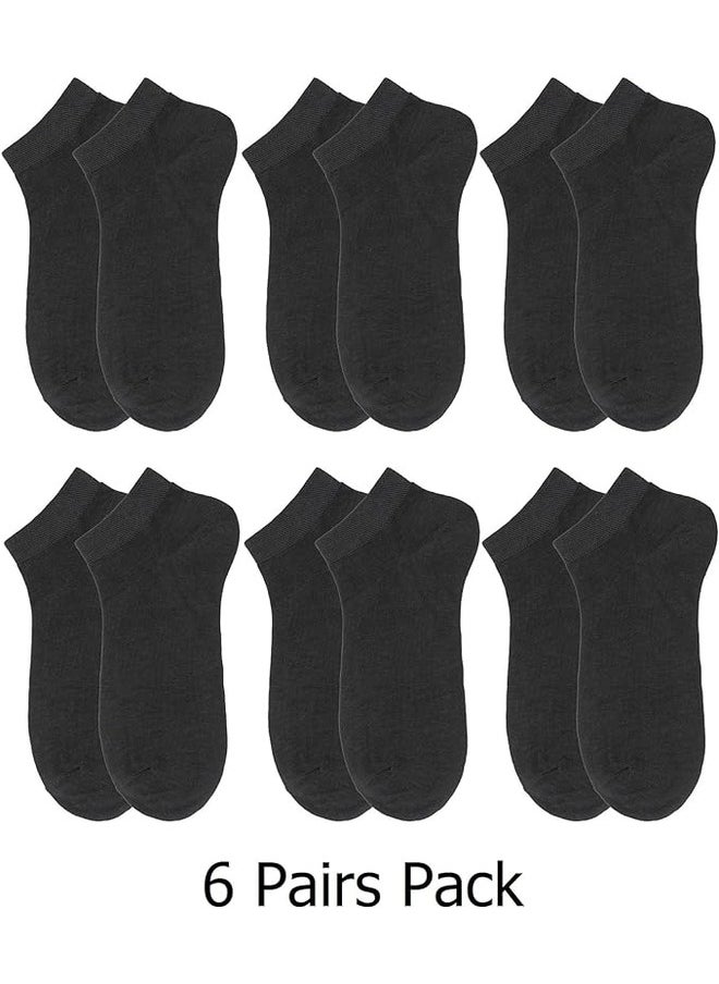 Tango 6 Pairs Men's Short Ankle Socks - free size EU 40 to 46 - Sport socks for men (BLACK - 6 Pairs, 6)  - Image 2