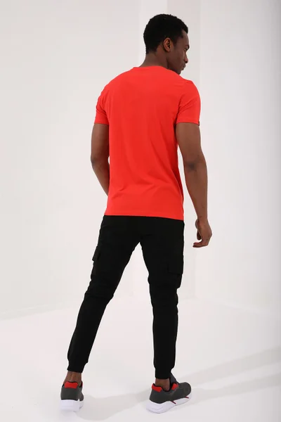 Tommy Life Fiesta Men's Basic Short Sleeve Standard Pattern V Neck T-Shirt - 87912