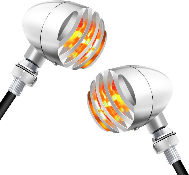 NTHREEAUTO Universal Motorcycle Blinkers Bullet LED Turn Signals Indicator Front Compatible with Harley Dyna, Honda Shadow, Kawasaki Vulcan, Yahama, Bobber, Suzuki 12V Motorbikes - Image 1