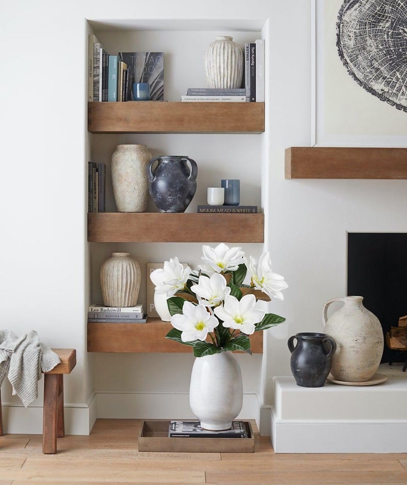 Briful Artificial Magnolia Flower Stems â€“ 3PCS 29.5" Tall Faux White Magnolia Branches with Silk Flowers Realistic Floral Arrangements for Home Wedding Bouquets Vase Farmhouse Decor - Image 4