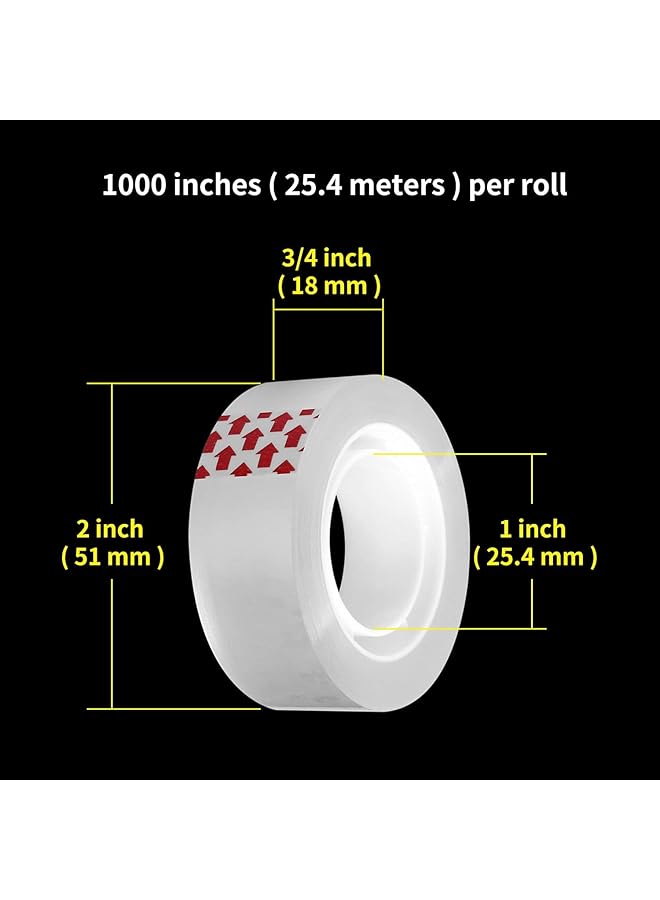 erorex 15 Rolls Transparent Stationery Tape 0.98 Inch Core Clear Adhesive Tape For Office Home School - Image 4