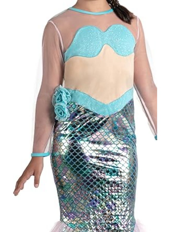 Ciao زي ديزني حورية البحر الصغيرة أرييل 5-7 سنوات | فستان أميرة للأطفال | زي حورية البحر سيرينيتا مع تصميم الفستان والذيل - Image 3