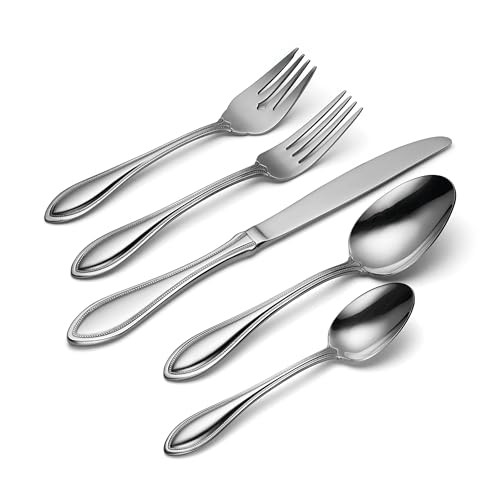 Oneida Silverware Set For 8, American Harmony 45-Piece Everyday Flatware Set with Serving Utensils, Service For 8, Stainless Steel, Knives Spoons and Forks Set, Dishwasher Safe, (Silver, 45 Piece) - Image 3