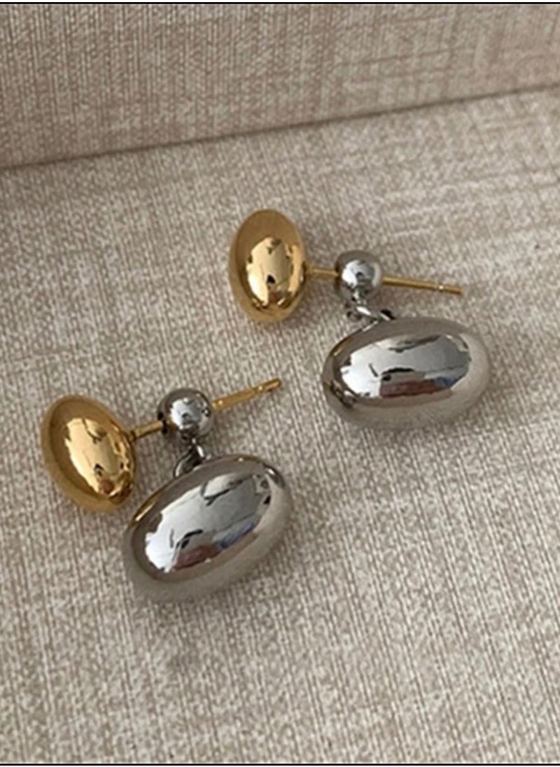 Equal - Gold & Silver Plated Stainless Steel Earrings For Women - Image 1