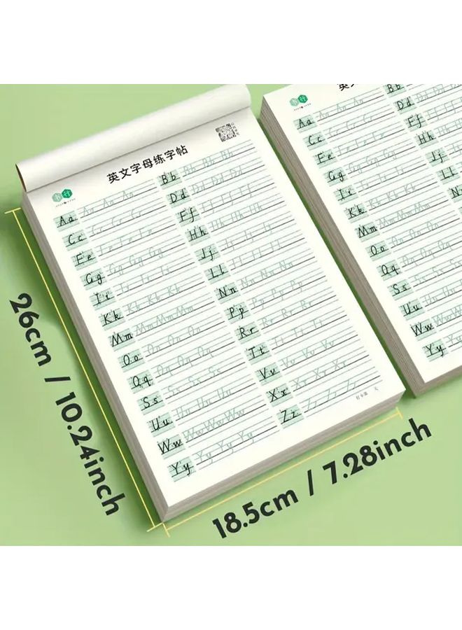 5 دفاتر تمارين بأسلوب هنغشوي، 100 صفحة إجمالاً، لممارسة الكتابة اليدوية باللغة الإنجليزية بخطي الرقعة والطباعة، لتحسين مهارات الكتابة اليومية. - Image 2