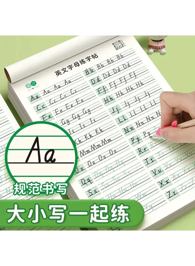 5 دفاتر تمارين بأسلوب هنغشوي، 100 صفحة إجمالاً، لممارسة الكتابة اليدوية باللغة الإنجليزية بخطي الرقعة والطباعة، لتحسين مهارات الكتابة اليومية. - Image 3