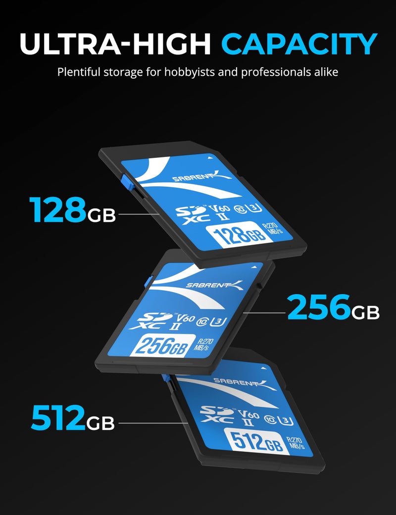 SABRENT Rocket V60 256GB SD UHS-II Memory Card R270MB/s W170MB/s (SD-TL60-256GB) - Image 5