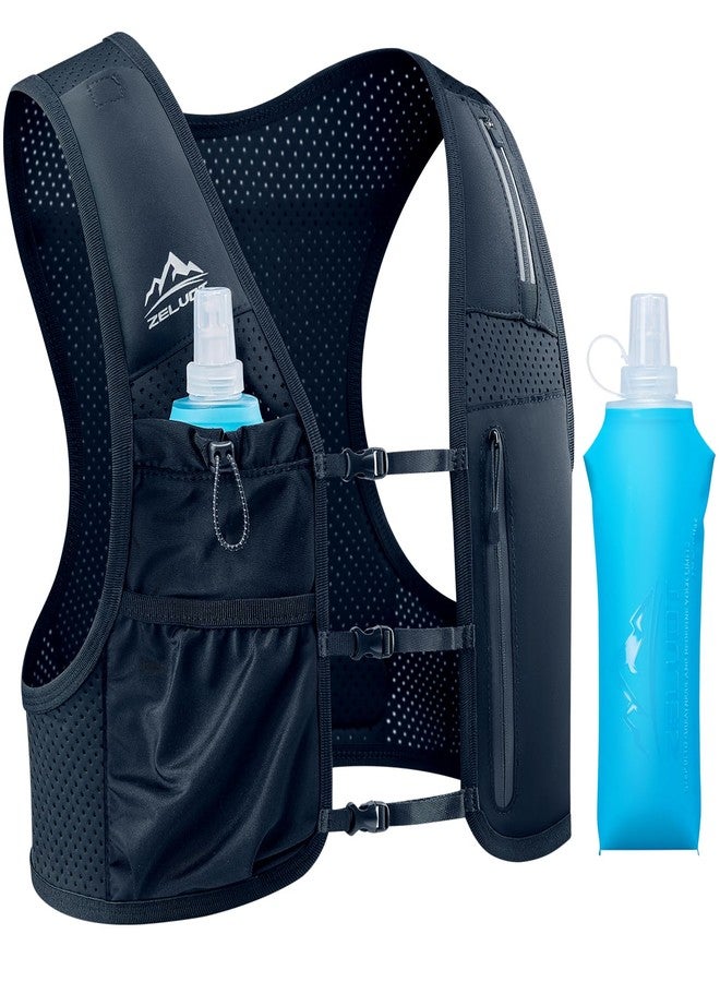Zelvot Running Vest for Women Men, Adjustable Running Phone Holder Vest, USA Original Patent, Running Hydration Vest with 500ml Soft Flask, Reflective Running Backpack for Hiking Cycling (Black, M/L) - Image 1
