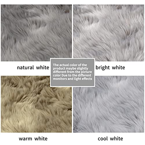 Tangsoo Faux Fur Rug Sofa Chairs Cover, Grey Small Rug for Bedroom, 2X3 Shaggy Furry Rugs for Kids Room, Shag Fluffy Rugs for Nursery Room, Soft Fuzzy Plush Carpet, Cute Floor Dorm Decor - Image 5
