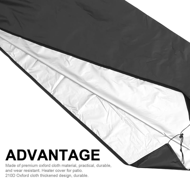 Waterproof Patio Heater Cover 221X85X48Cm 210D Oxford Fabric Protector - Image 4