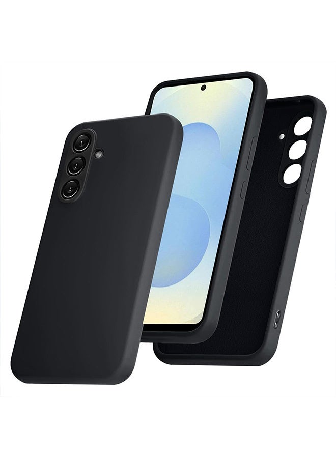 Tersely Liquid Silicone Case for Samsung Galaxy S25 Plus, Suitable for Wireless Charger Shockproof & Scratch Soft Case Cover with Liquid Silicone Rubber Skin, Black - Image 1