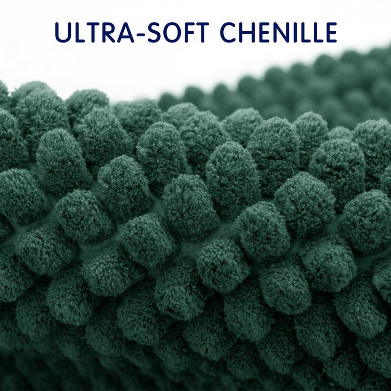 SUBRTEX Bathroom Rugs Chenille Bath Rug Soft Short Plush Bath Mat Soft Shower Mat Water Absorbent Shower Mat Quick Dry Machine Washable(Celadon,16" x 24") - Image 3