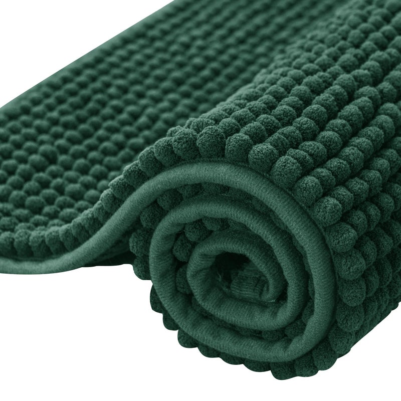 SUBRTEX Bathroom Rugs Chenille Bath Rug Soft Short Plush Bath Mat Soft Shower Mat Water Absorbent Shower Mat Quick Dry Machine Washable(Celadon,16" x 24") - Image 1