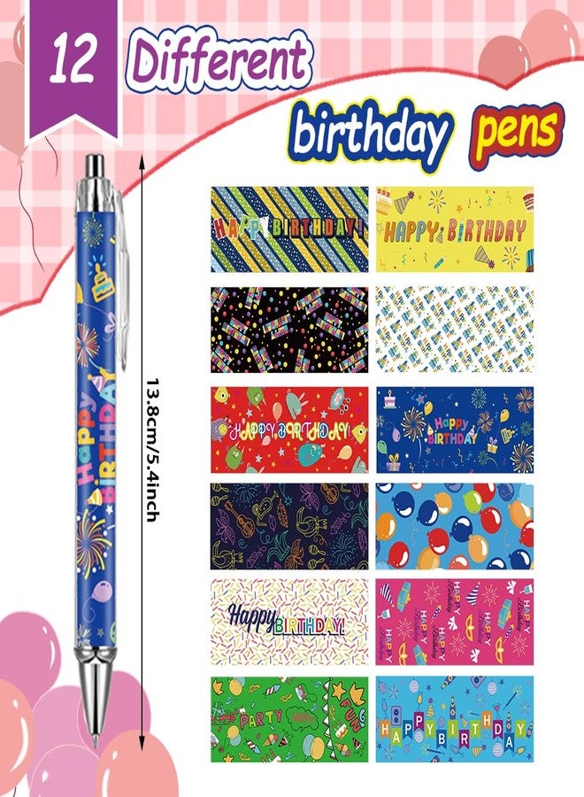 AWEELON 24 Pcs Happy Birthday Pens for Women Colorful Cake Gifts, 1.00 mm Black Ink Ballpoint Pens Black Ink Writing Pens Journaling Gift, Aesthetic Office Reward Supplies - Image 3