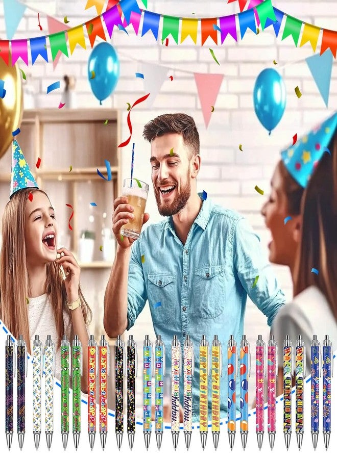 AWEELON 24 Pcs Happy Birthday Pens for Women Colorful Cake Gifts, 1.00 mm Black Ink Ballpoint Pens Black Ink Writing Pens Journaling Gift, Aesthetic Office Reward Supplies - Image 4