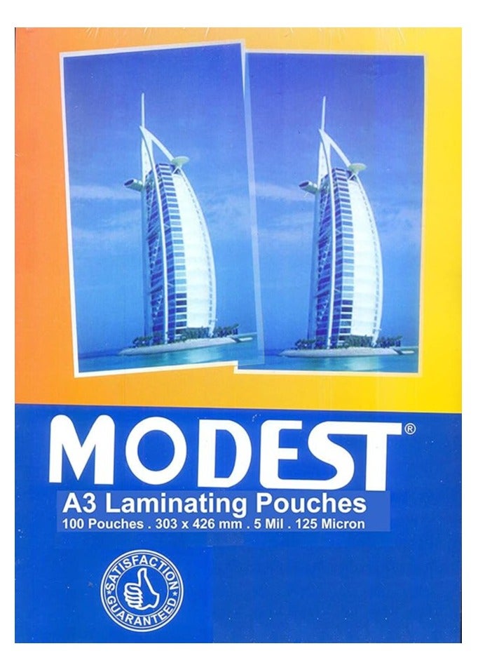 موديست 100 قطعة من أكياس التغليف A3، 125 ميكرون شفاف - Image 2