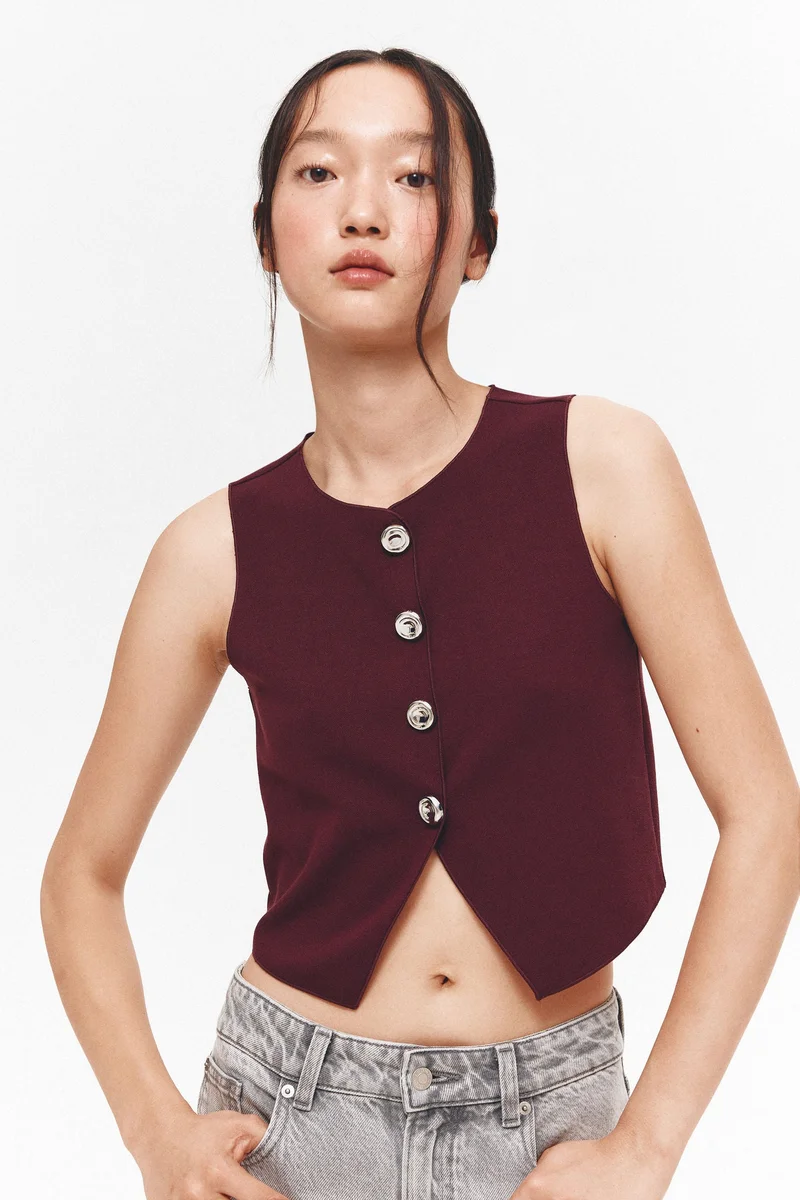 H&M Cropped jersey waistcoat