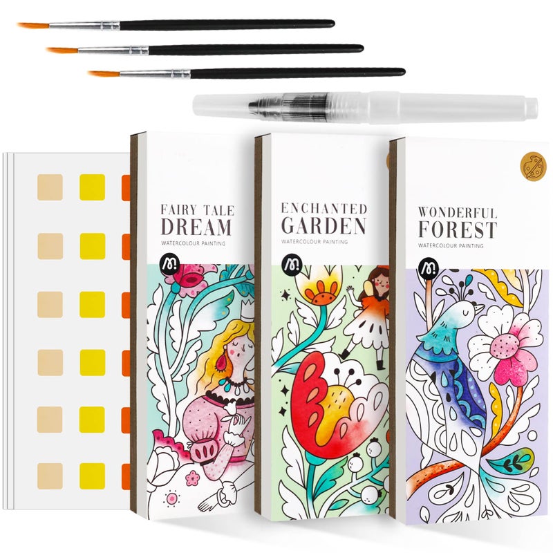 ROOCHKD 3pack Watercolor Painting Coloring Books Paint with Water Arts Crafts Kit for Kids Pocket Watercolor Paint Bookmarks Class Activities Art Supplies Party Favors Birthday Gift for Boys and Girls - Image 4