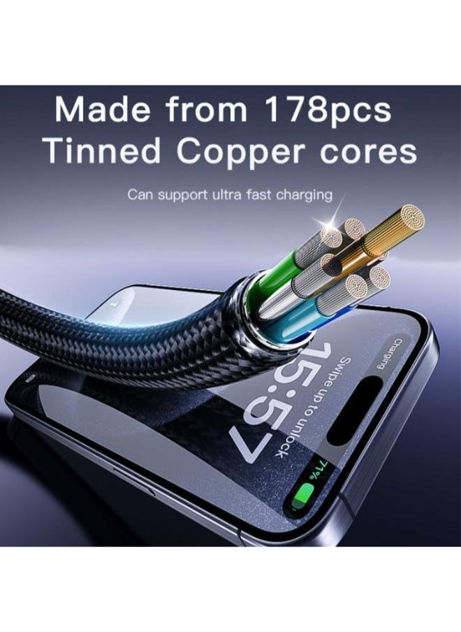 يسيدو - كابل شحن بيانات USB-C / Type-C إلى USB-C / Type-C من Yesido CA181 PD60W 3A، الطول: 1.2 متر (أسود) - Image 1