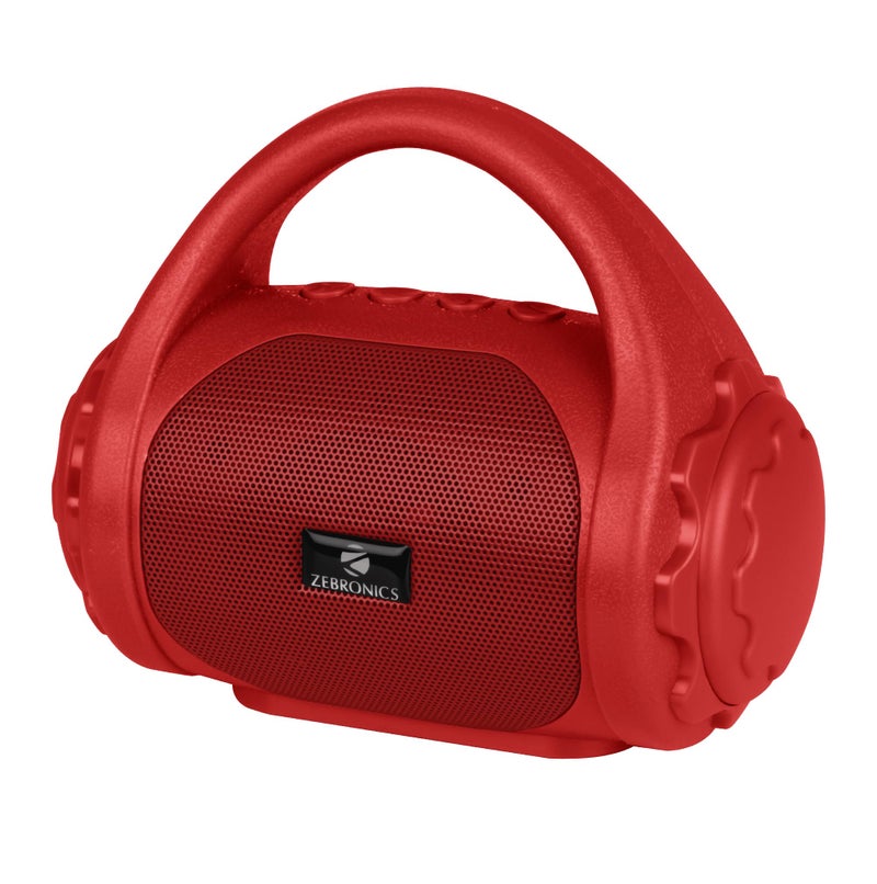 Zebronics ZEB-COUNTY 3W Wireless Bluetooth Portable Speaker With Supporting Carry Handle, USB, SD Card, AUX, FM & Call Function (Red) - Image 1