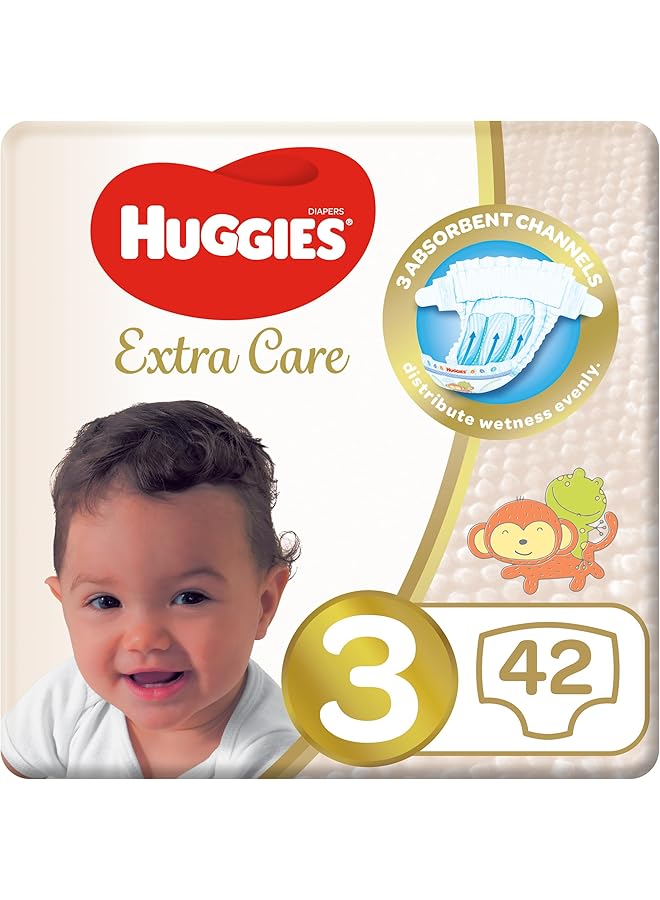 HUGGIES Extra Care Size 3 4 9 Kg Value Pack 42 Diapers - Image 1
