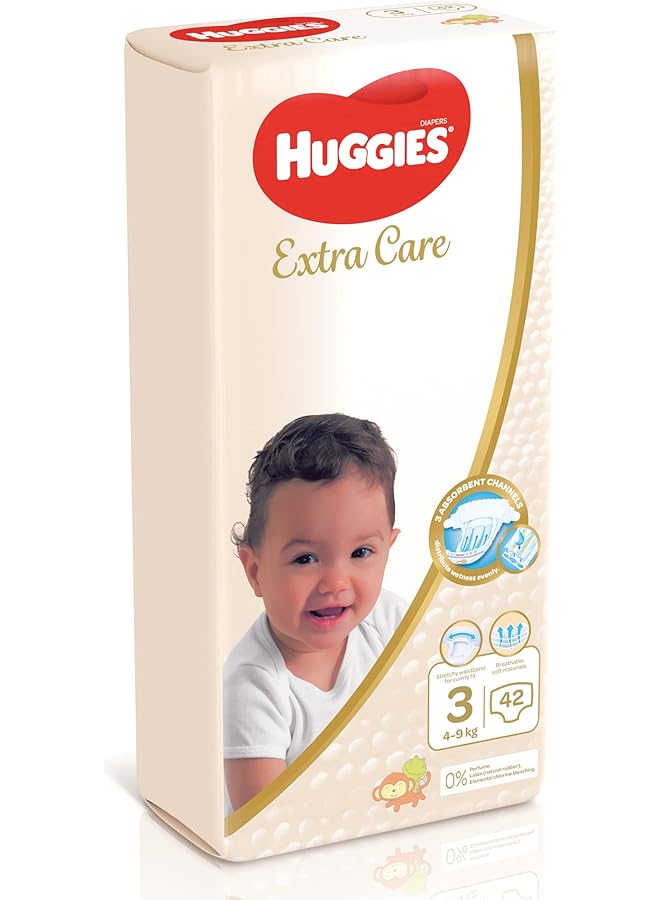 HUGGIES Extra Care Size 3 4 9 Kg Value Pack 42 Diapers - Image 2