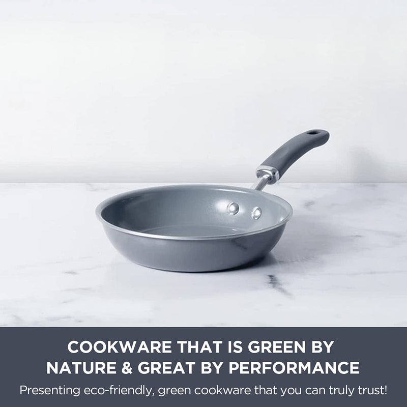 MEYER Meyer Anzen Healthy Ceramic Coated Cookware Frypan Sauteuse with Interchangeable Lid 3pcs Set - 24cm, Grey  - Image 2
