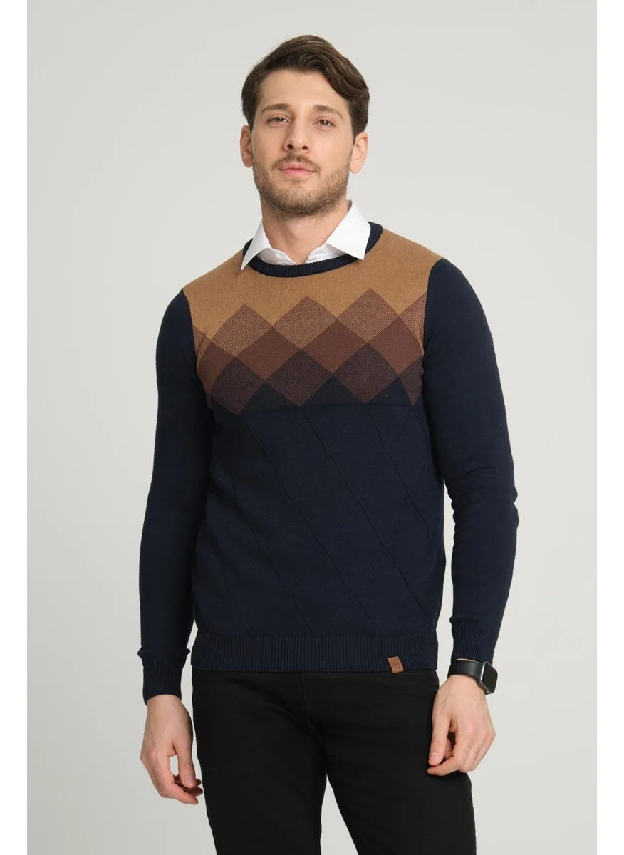 الكسندر جاردي Patterned Crew Neck SWEATER (E23-6715)