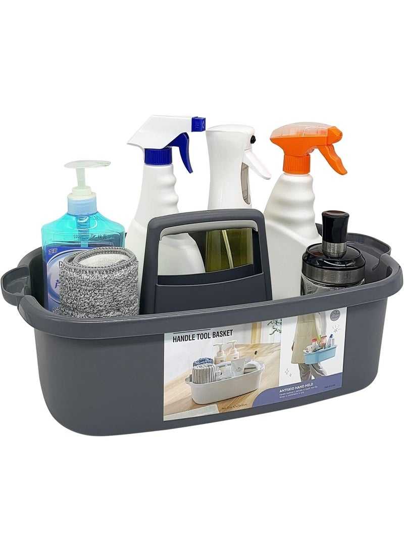 MostNow Large Shower Caddy Tote, Portable Storage Caddy Basket Organizer with Handle for Dorm, Bathroom, Tool, Garden, Kitchen, Cleaning Supplies (Grey) - Image 1