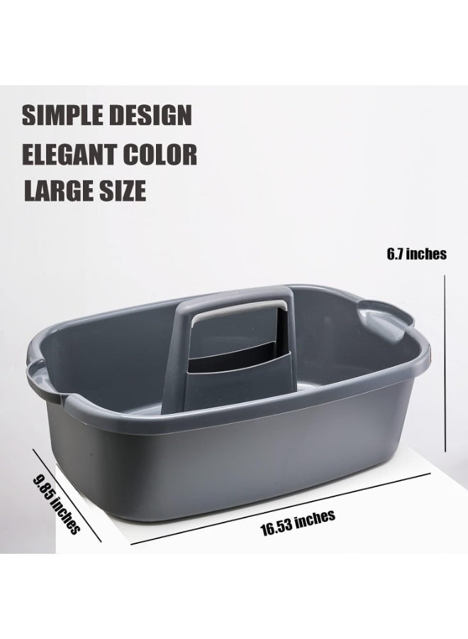 MostNow Large Shower Caddy Tote, Portable Storage Caddy Basket Organizer with Handle for Dorm, Bathroom, Tool, Garden, Kitchen, Cleaning Supplies (Grey) - Image 2
