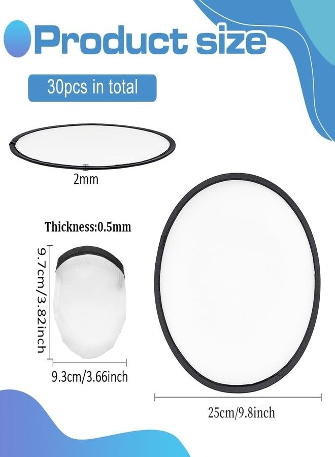 BENECREAT 30Pcs White Foldable Flying Disc Fans, 8.3inch DIY Fans Nylon Black Edge Folding Fan Set with Bag for Wedding Party Favors Outdoor Activity - Image 2